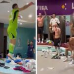 Messi- dibu Martínez- celebrando triunfo ante méxico