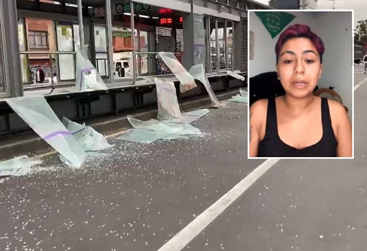 Destrozan Transmilenio tras denuncia del caso Hilary Castro