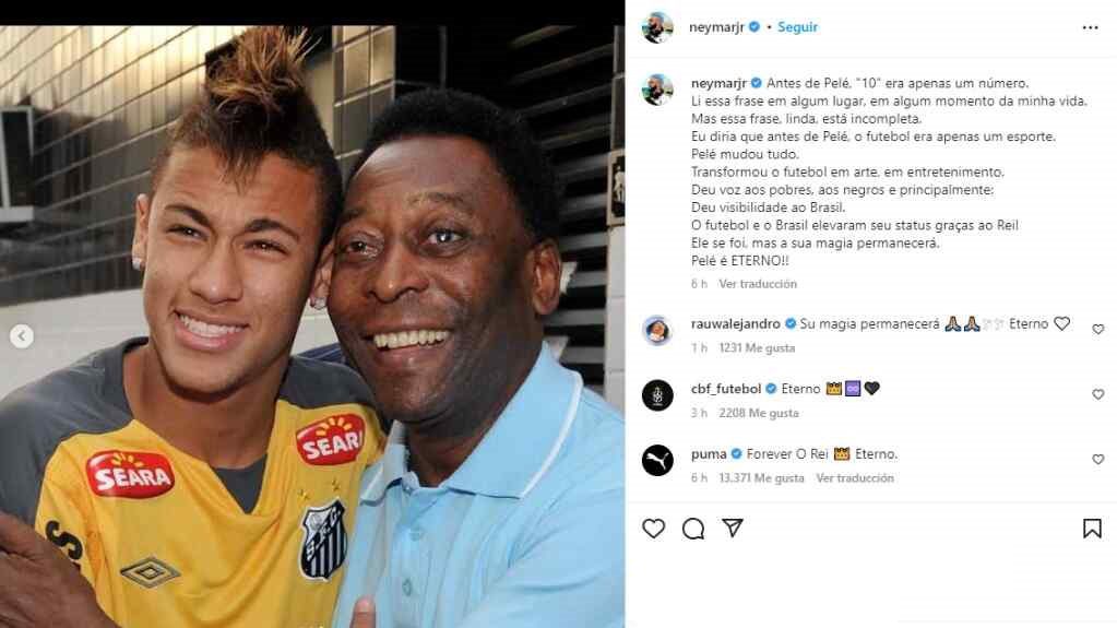 Neymar se despide de Pelé