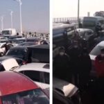 Accidente de 200 carros en un puente en China- Zhengzhou,