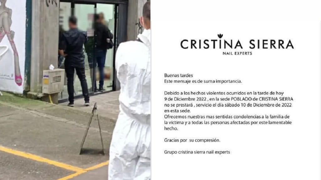 Cristina Sierra no prestará servicio el sábado en El Poblado tras crimen en sede