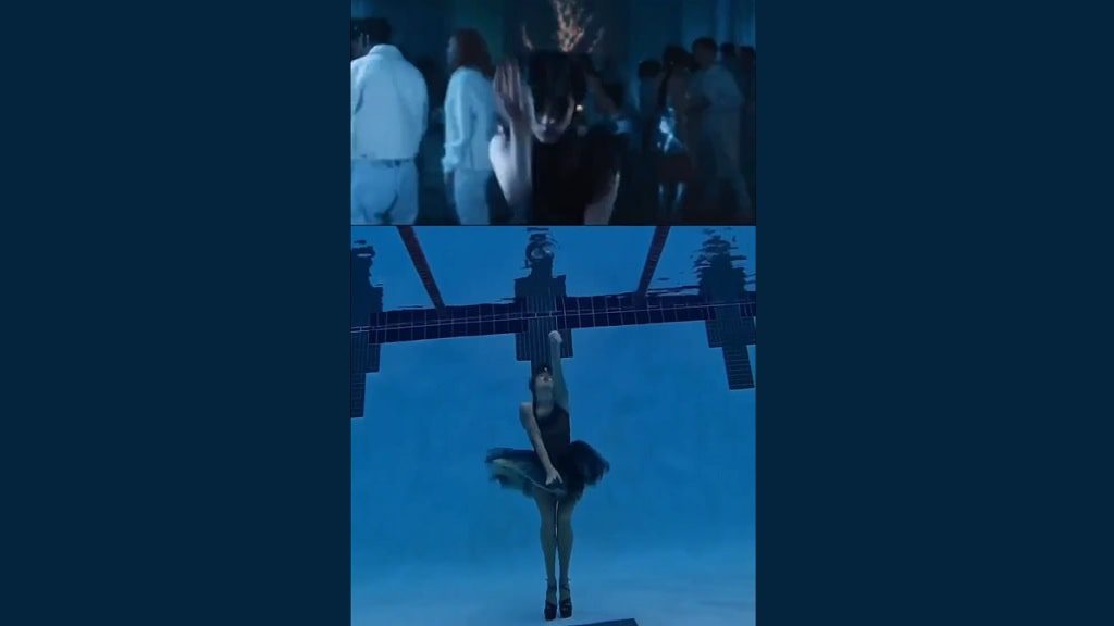 Kristina Makushenko baile de Merlina en Wednesday - bajo el agua
