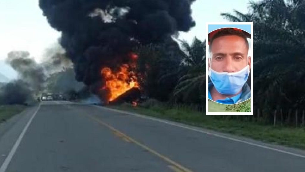Explosión de camión cisterna en Zona Bananera- conductor muerto