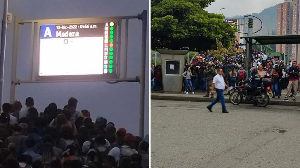 Metro de Medellín- lunes 12 de diciembre - incidente con persona en la vía