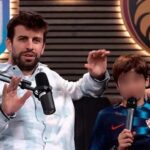 Hijo mayor de Shakira- Milan Piqué y Gerard Piqué- durante directo de Twitch