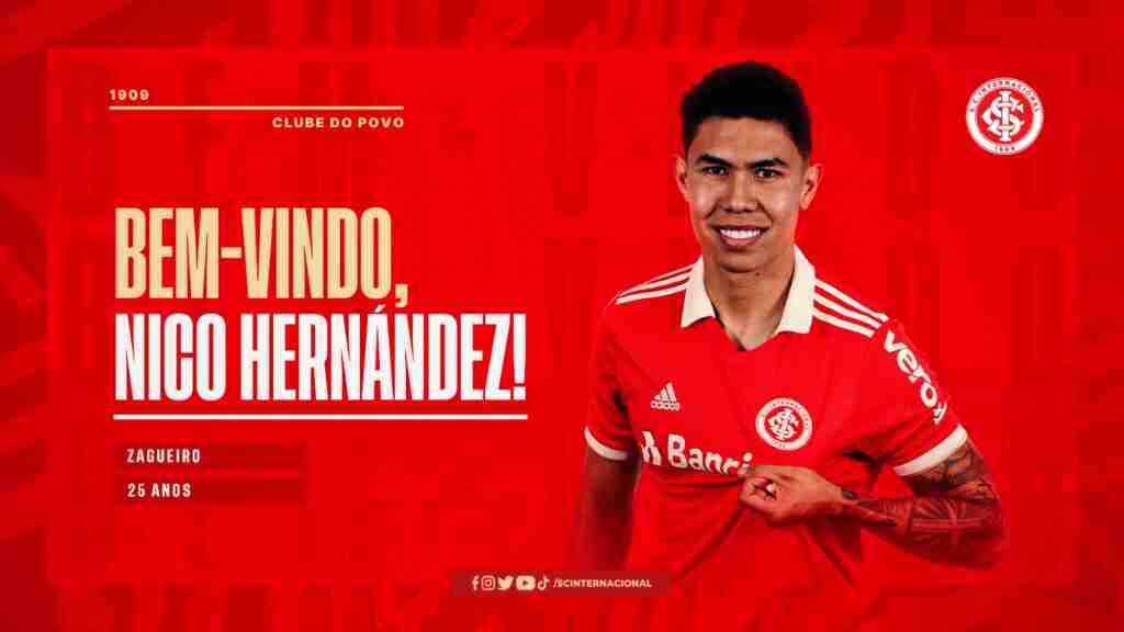 Internacional de Brasil anuncia al defensa colombiano Nicolás Hernández