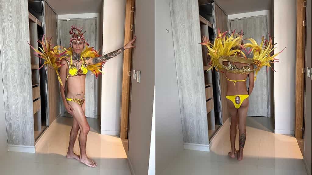 Vestido de La Liendra para el carnaval de Barranquilla 