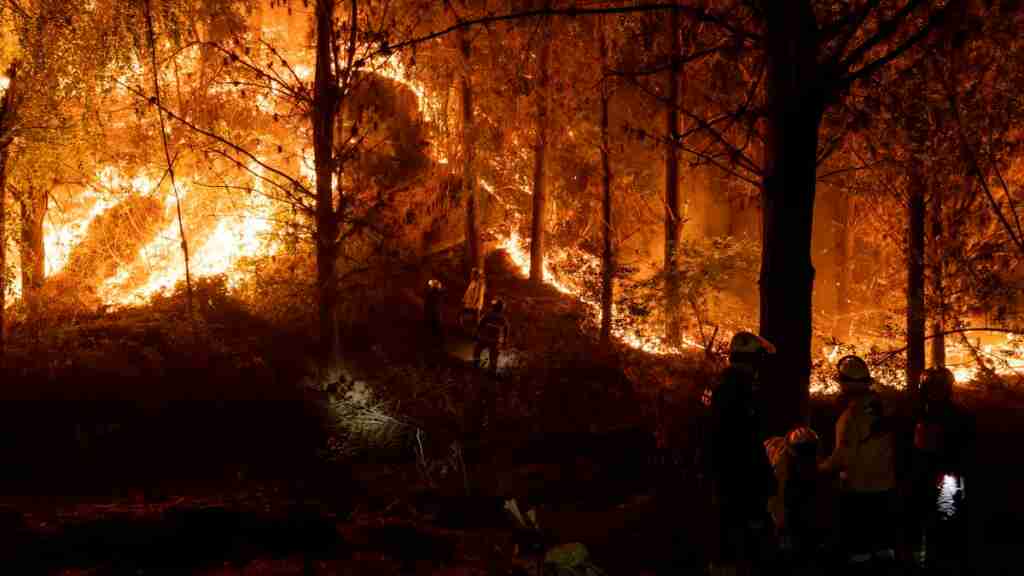 Menos calor y reducción de focos mejoran ola de incendios en el sur de Chile