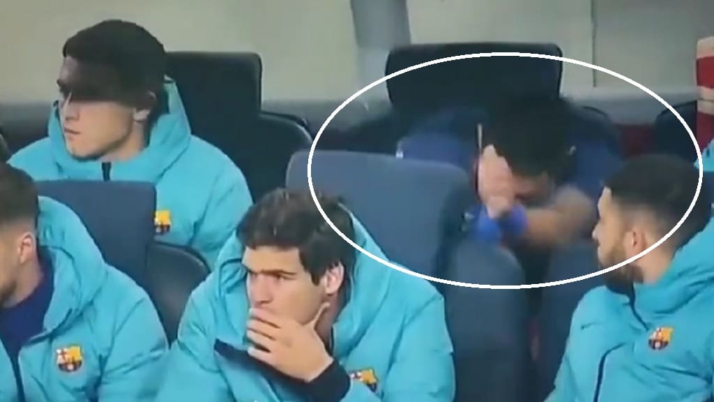 Enfado de Raphinha al ser sustuido- Barcelona vs Manchester United