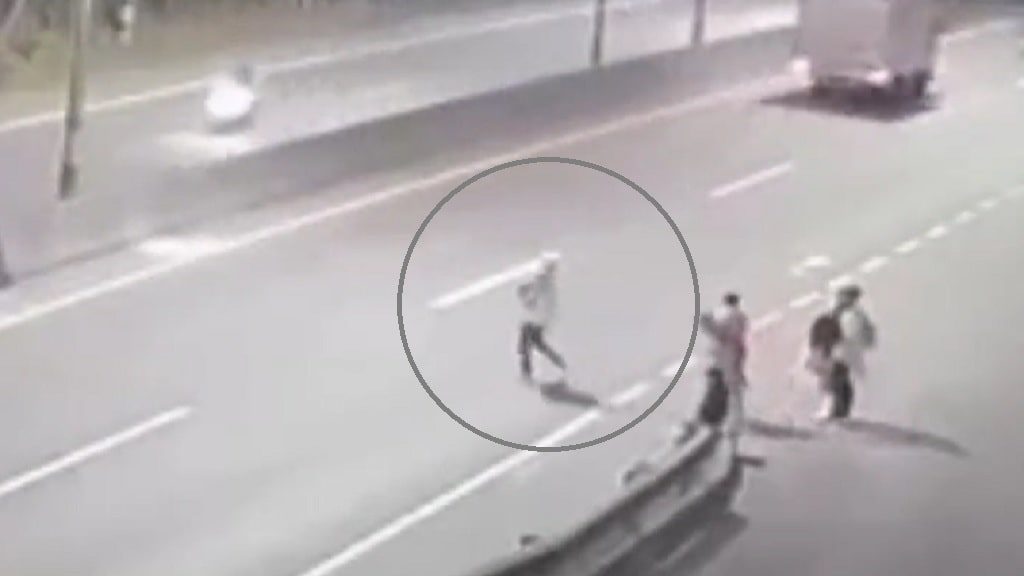 video accidente de abuelo y su nieto - en autopista Medellín-Bogotá, cerca de marinilla