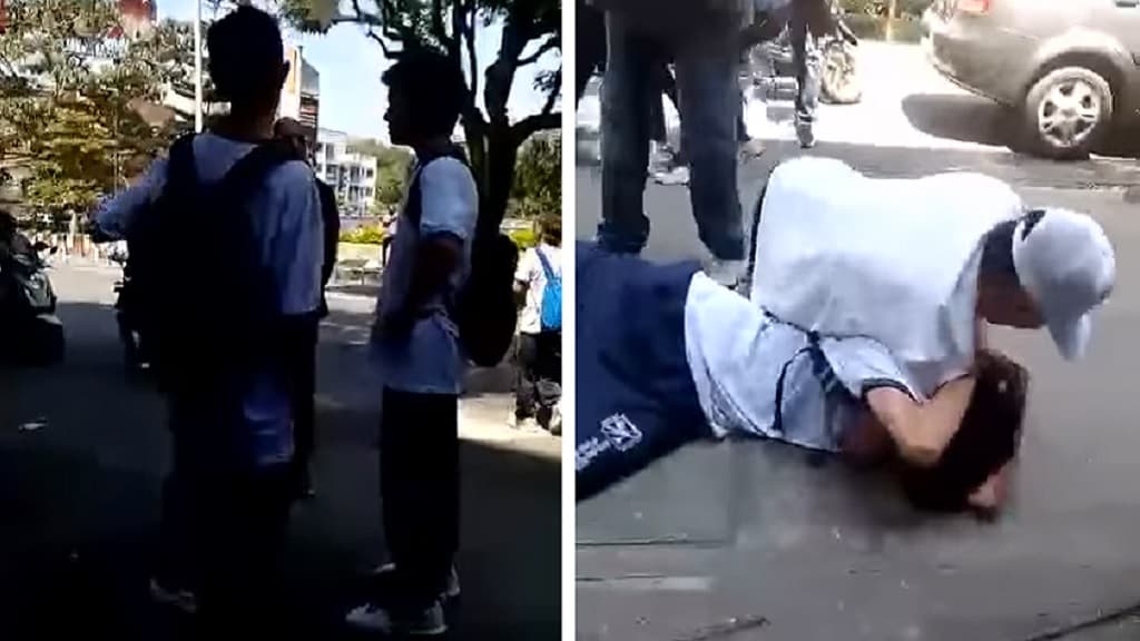 Pelea colegio Jomar- envigado-entre padres de familia y alumno