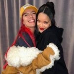 Rihanna y karol g luego del show de medio del super bowl
