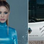 Shakira le firma la puerta trasera de su Twingo a un fan italiano