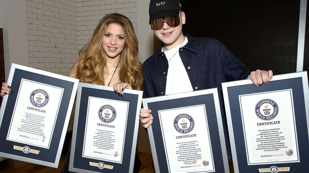 Shakira y Bizarrap logran cuatro títulos Guinness World Records