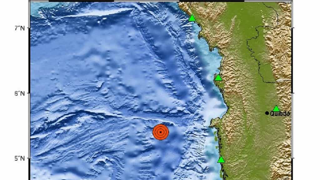 Colombia reporta sismo de 4.3 en el Océano Pacífico
