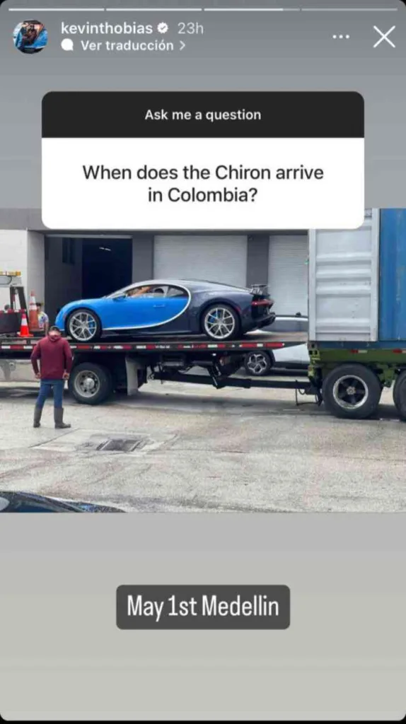 El Bugatti Chiron más rápido del mundo llega a Medellín de la mano del joven millonario Kevin Thobias