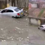 conductor escapa de corriente mortal en medio de inundación en barrio Las Moras de Soledad