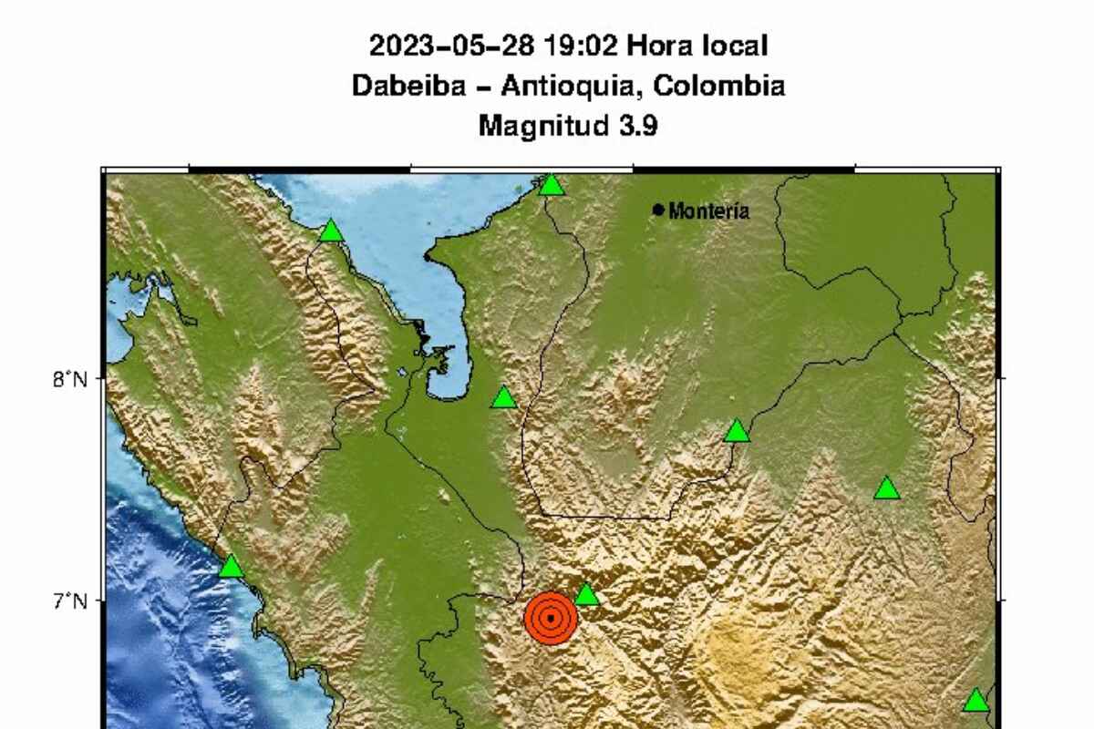 Sismo de 3.9 grados sacude a Dabeiba y otros municipios de Antioquia este domingo