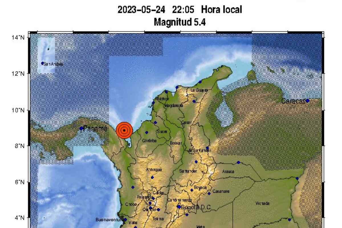 ¡Temblor en Colombia! Fuerte sismo de magnitud 5.4 sacude varias ciudades del país