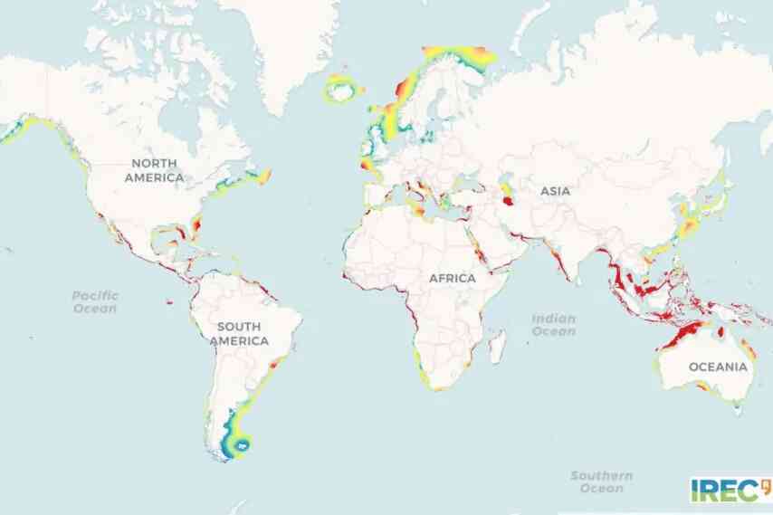 Instituto Energía desarrolla un mapa mundial de costes de energía eólica marina flotante