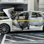 Mujer detenida- Madre arrestada tras incendiarse su automóvil con sus hijos adentro durante un robo en Florida