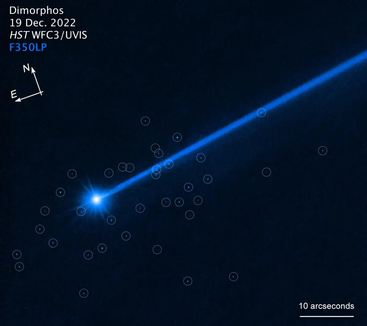 El Hubble observa rocas escapando del asteroide que fue desviado por la misión DART
