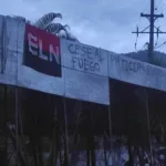 ELN sorprende con bandera y grafiti en Caldas tras anunciar cese al fuego