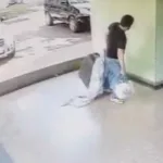 Cámara de seguridad graba a un pedófilo que arrastra a una niña dentro de una maleta