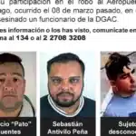 Así son los 3 prófugos por el asalto al Aeropuerto de Santiago que dejó un muerto