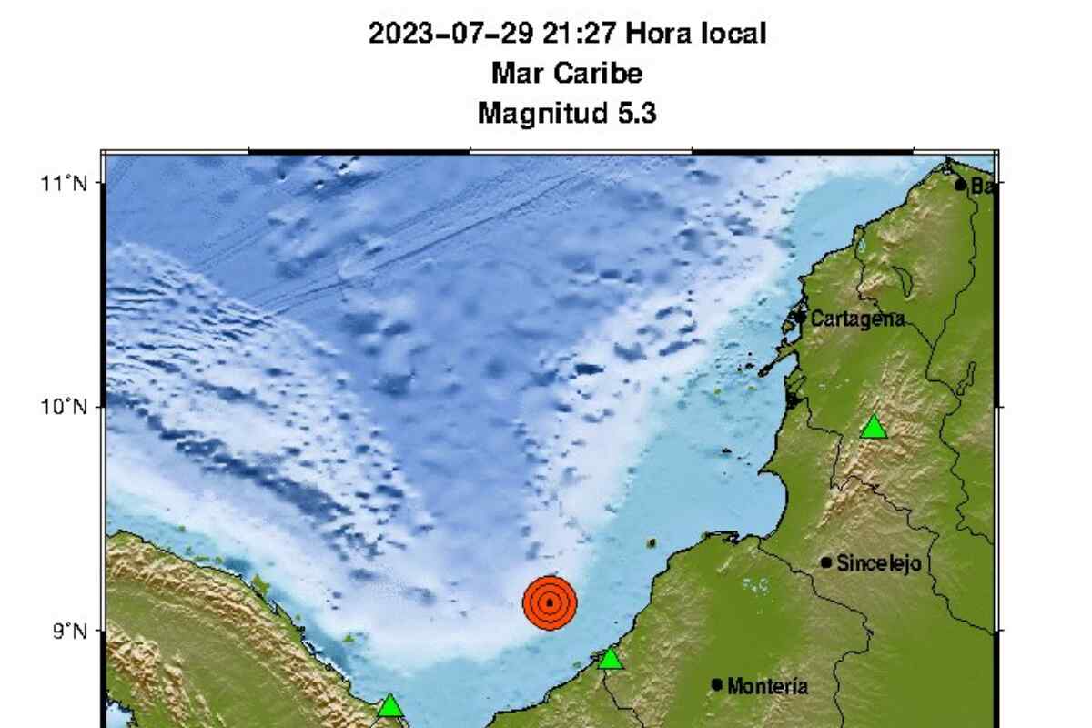 Sismo de 5.3 grados sacude al Caribe colombiano y se siente en varias ciudades