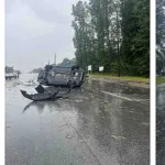 Tornado levanta auto y lo vuelca en la US 52 de Goose Creek