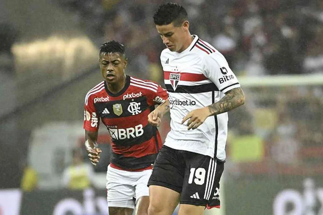 Debut de James Rodríguez con Sao Paulo: Empate 1-1 contra Flamengo en su primer partido en Brasil