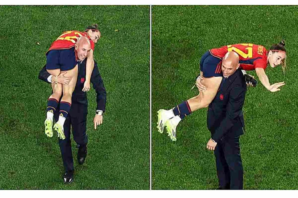 ¿Qué hacía Rubiales cargando a La jugadora del Real Madrid Athenea del Castillo?