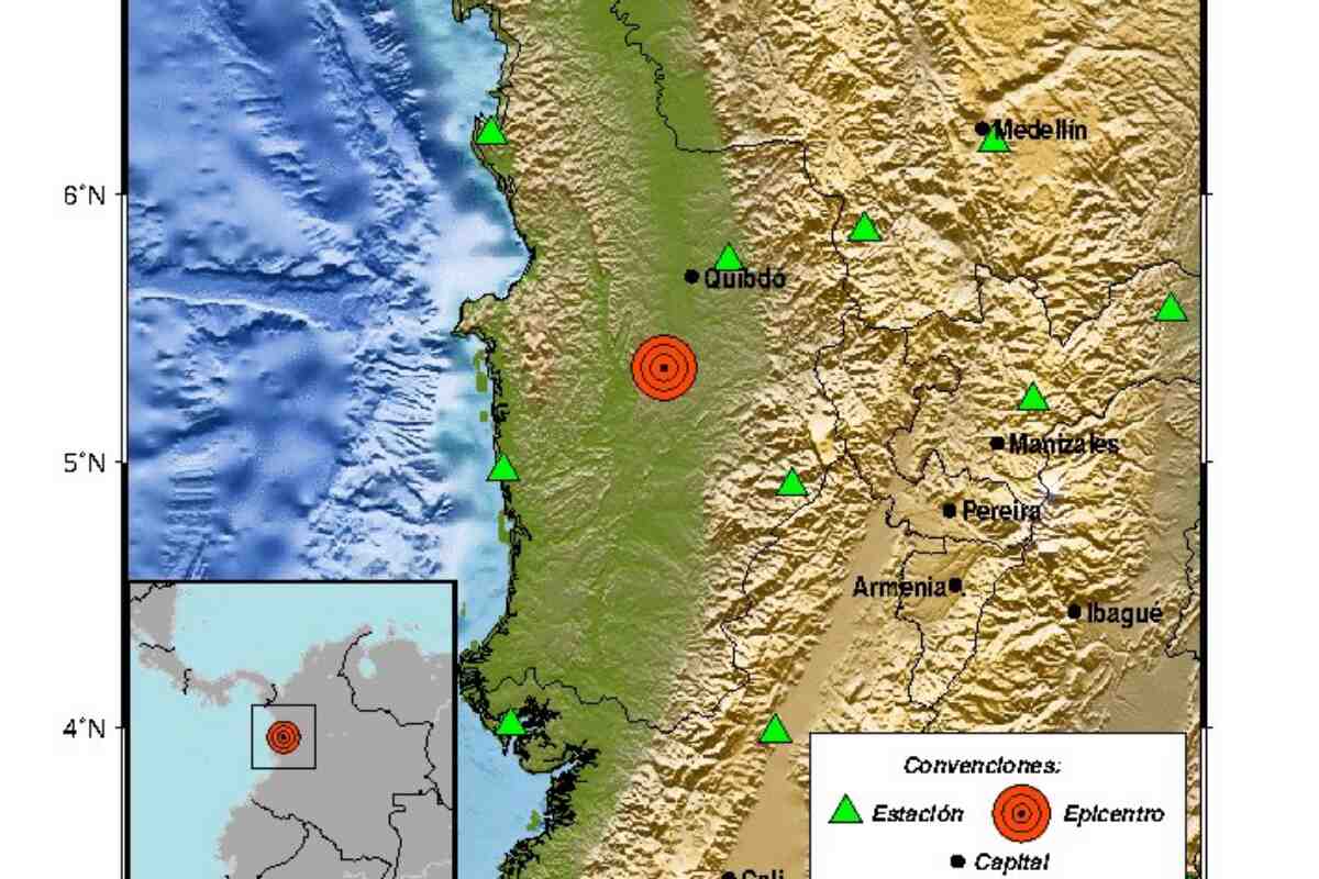 Sismo de magnitud 5.5 se sintió en Antioquia, Valle del Cauca y Chocó