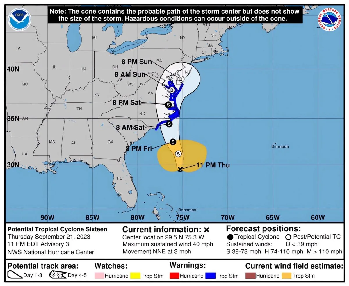 Partes de la costa este de EE.UU., en alerta por previsible tormenta tropical