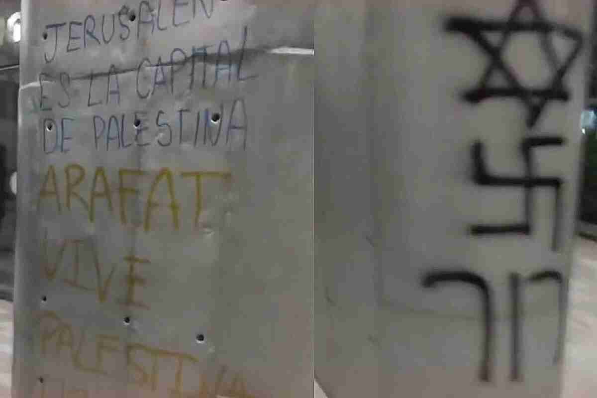 Embajada de Israel en Colombia es blanco de un ataque por parte de encapuchados pro Palestina