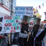 Manifestantes forman cadenas humanas en Turquía para protestar contra Israel