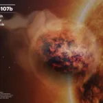 Vapor de agua, dióxido de azufre y nubes de arena en la atmósfera del exoplaneta WASP-107b