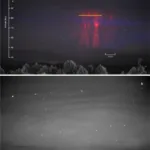 Los 'fantasmas', unos destellos raros y breves de la atmósfera, son verdes por los metales
