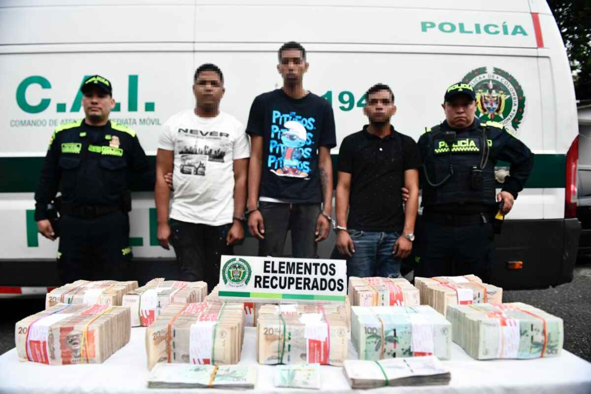 Recuperan más de 350 millones de pesos robados en El Poblado tras capturar a los ladrones