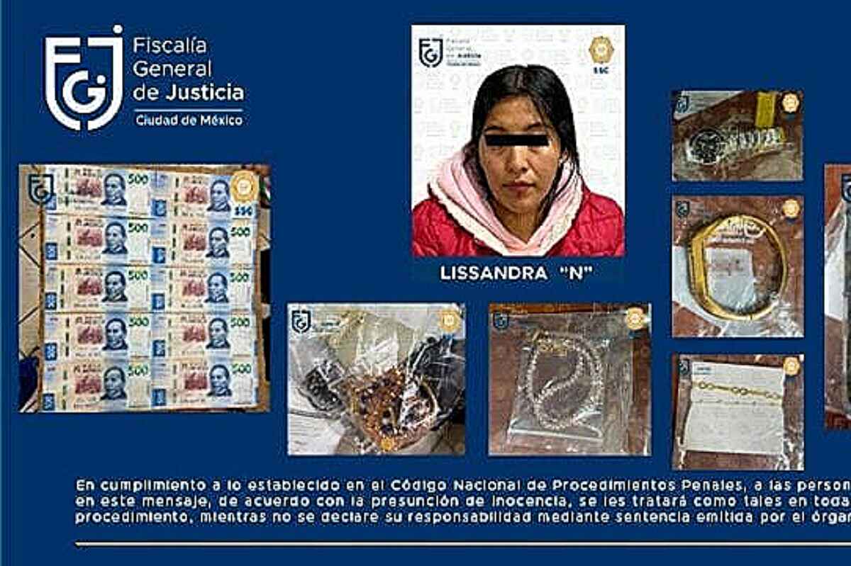 Empleada doméstica participa en robo a Consuelo Duval y es aprehendida por la FGJ