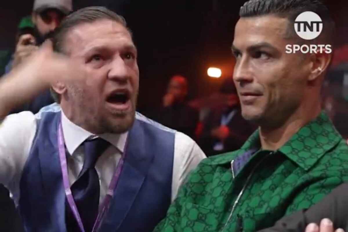 El momento viral de Cristiano Ronaldo y Conor McGregor: cara a cara y risas forzadas