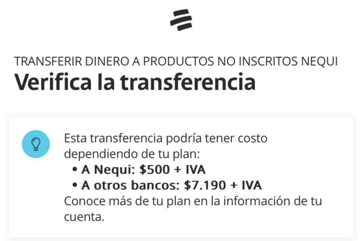 Bancolombia cobrará por las transferencias a Nequi según el plan de cuenta de los usuarios