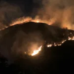 Un incendio vehicular provoca un incendio forestal en el sector del Cabuyal de Cristo Rey en Cali