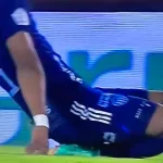 Rafa Pérez sufre una brutal lesión en el minuto 2 del partido ante Santa Fe