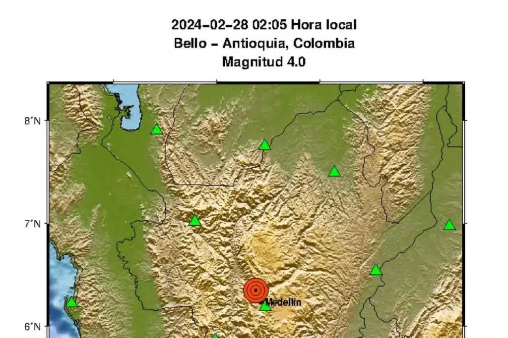 Temblor de 4.0 con epicentro en Bello sacudió a varios municipios antioqueños