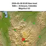 Temblor de 4.0 con epicentro en Bello sacudió a varios municipios antioqueños