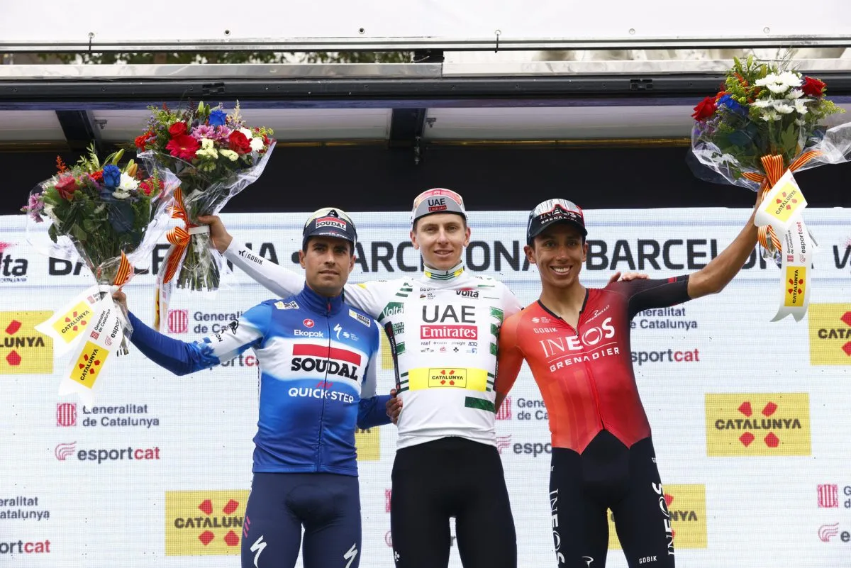 Pogacar gana la última etapa de la Volta Ciclista a Cataluña con Egan Bernal en el podio