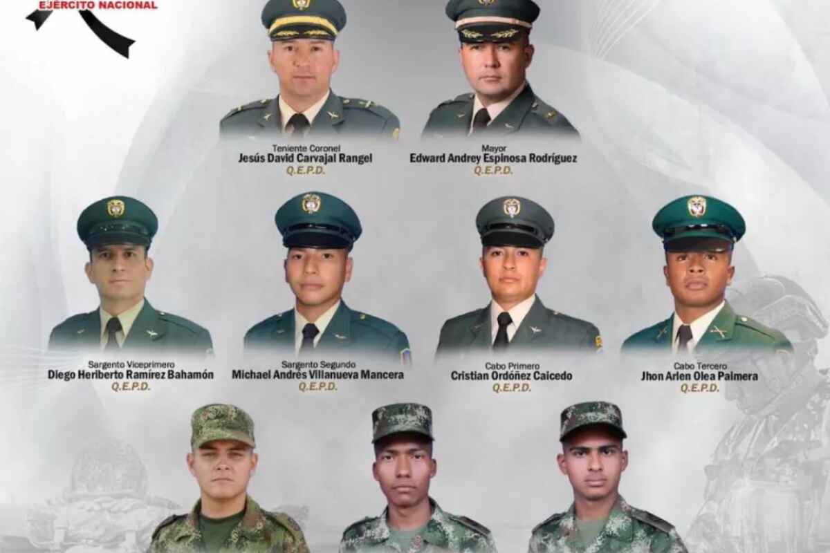 Revelan nombres de los 9 militares que fallecieron en accidente de helicóptero en Santa Rosa, Bolívar