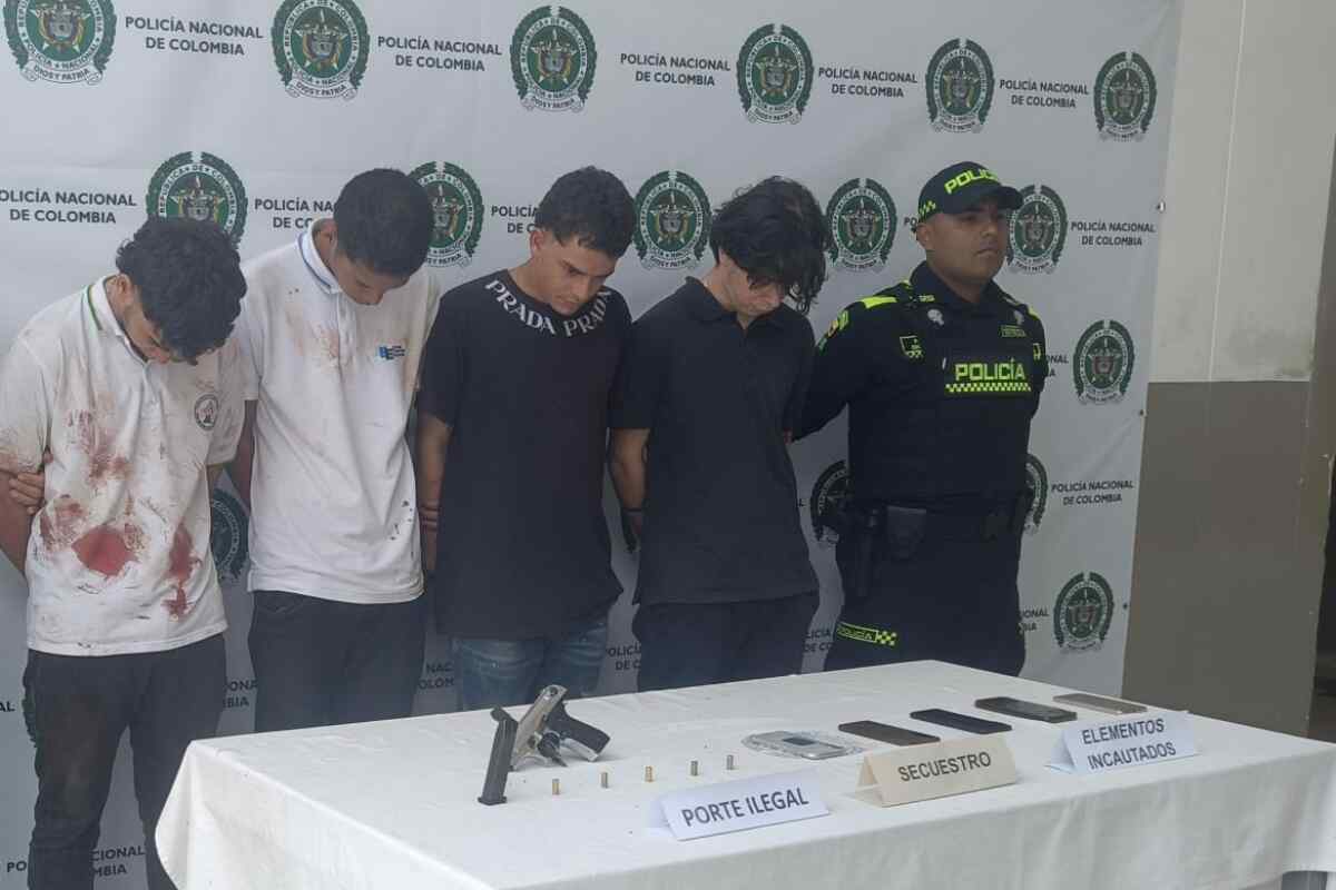 Capturan en la autopista Medellín-Bogotá a 4 secuestradores que hirieron a conductor de InDriver en Bello